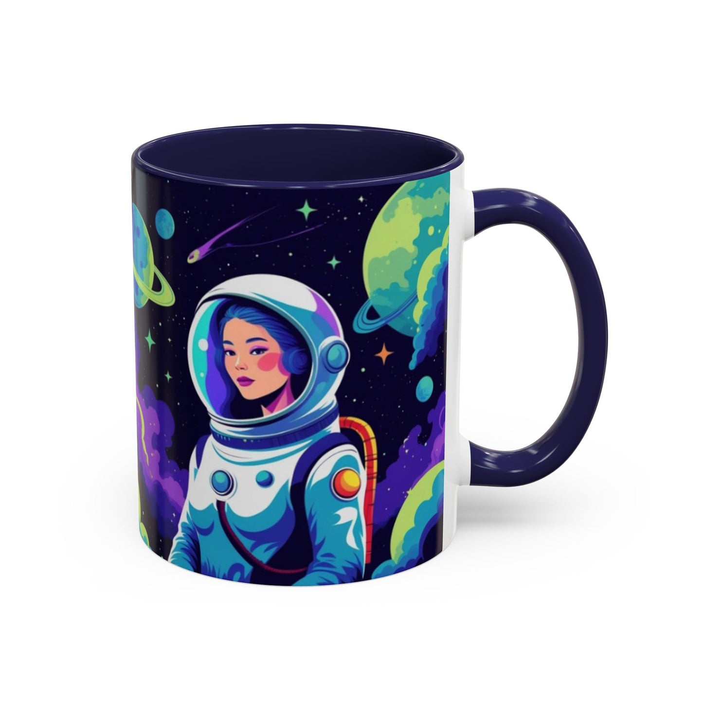 Cosmic Astronaut Coffee Mug — Space Woman Accent Mug (11/15oz)