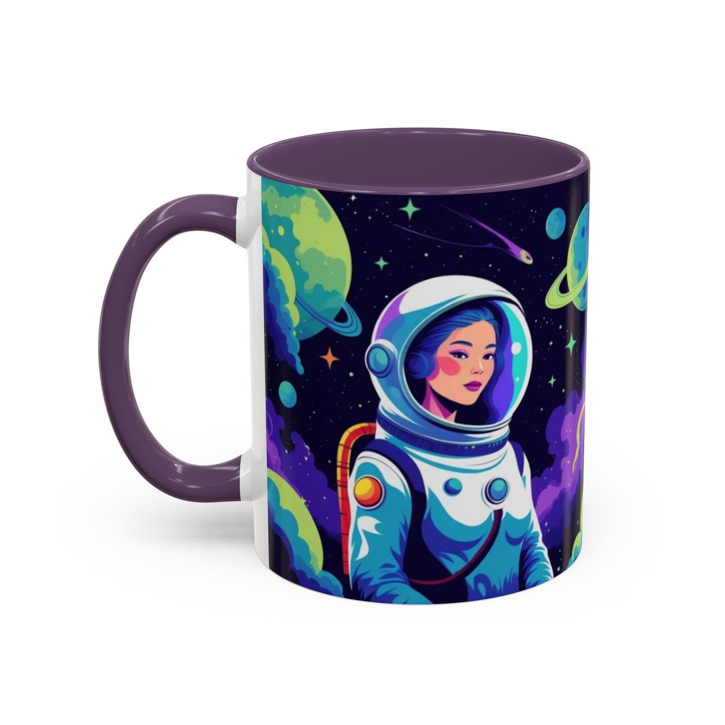 Cosmic Astronaut Coffee Mug — Space Woman Accent Mug (11/15oz)