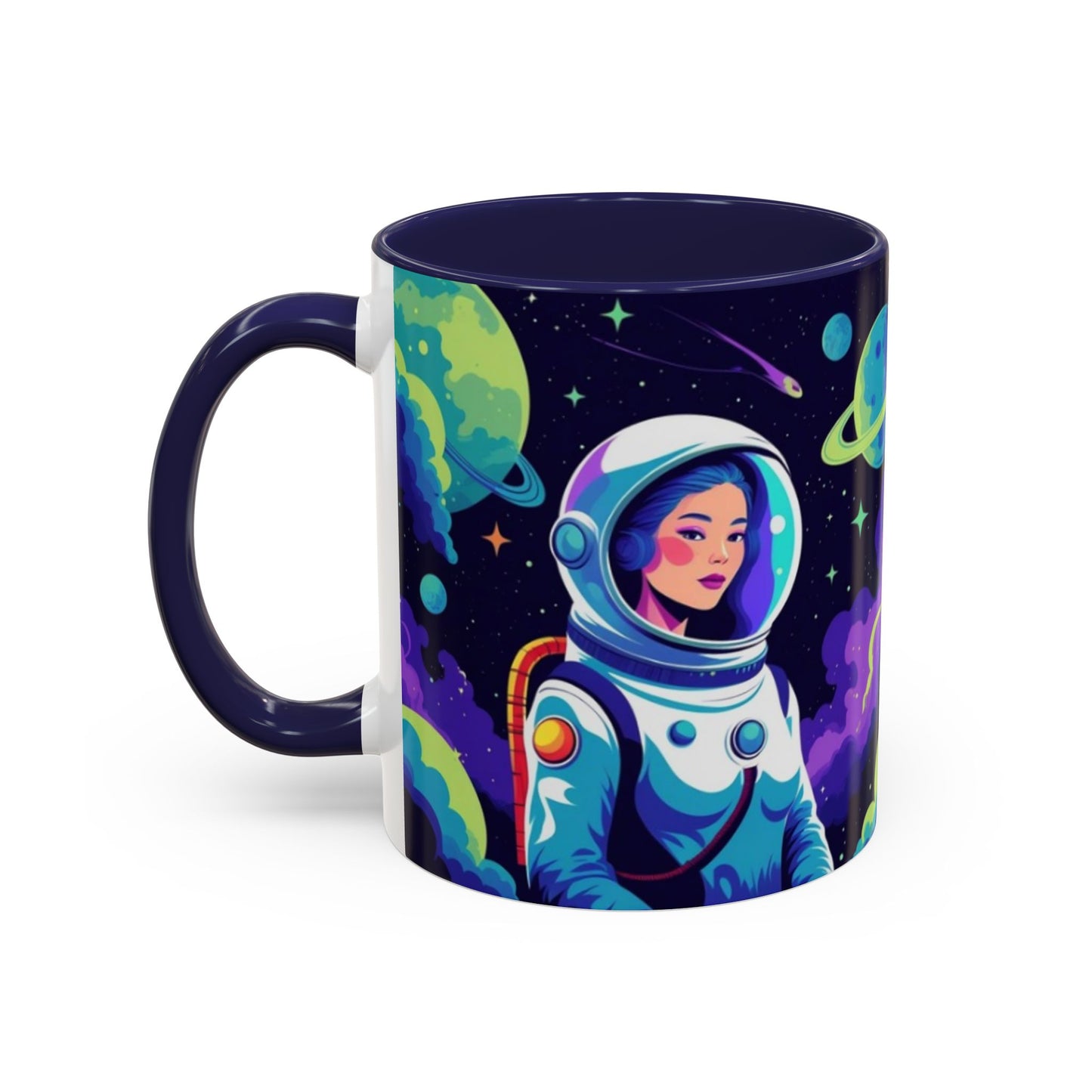 Cosmic Astronaut Coffee Mug — Space Woman Accent Mug (11/15oz)