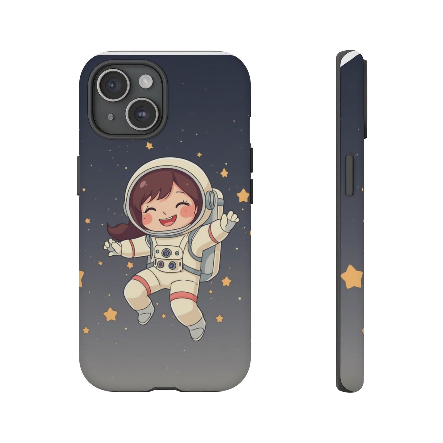 Cute Girl Astronaut Phone Case — Space Stars Protective iPhone Cover
