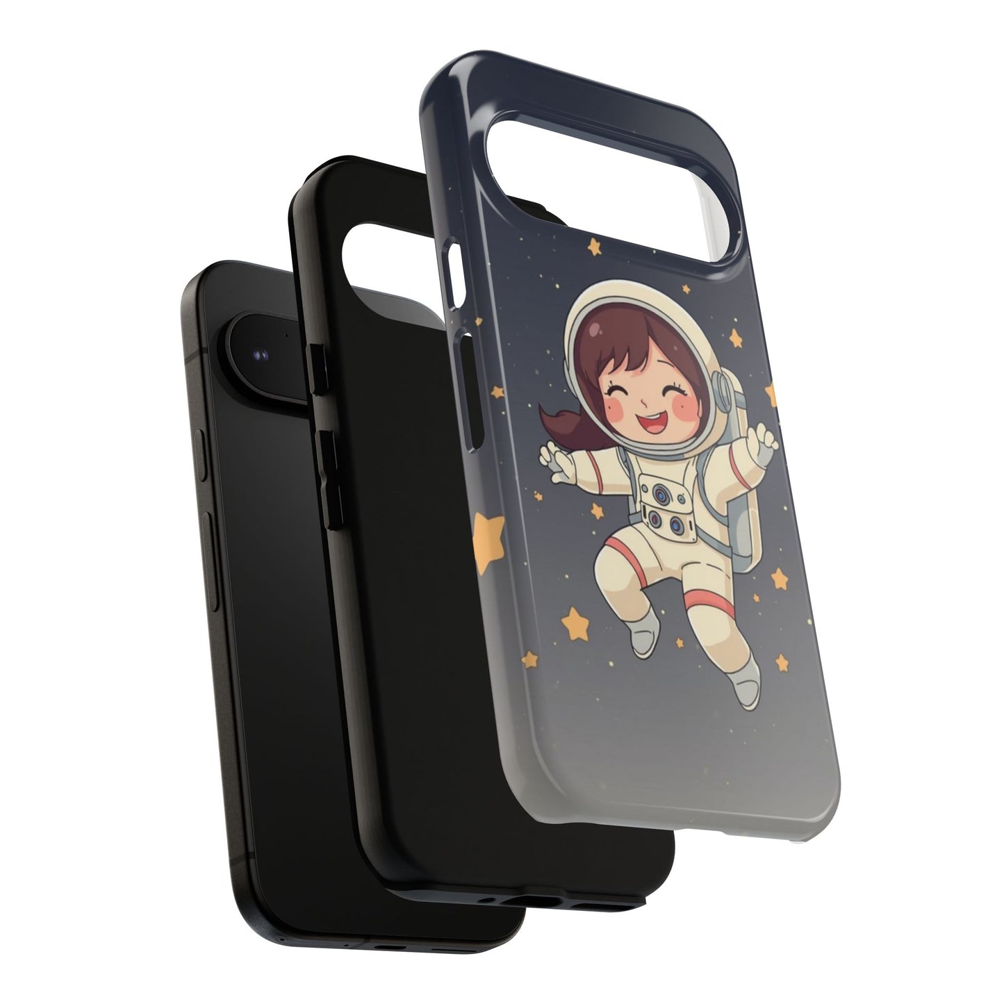 Cute Girl Astronaut Phone Case — Space Stars Protective iPhone Cover