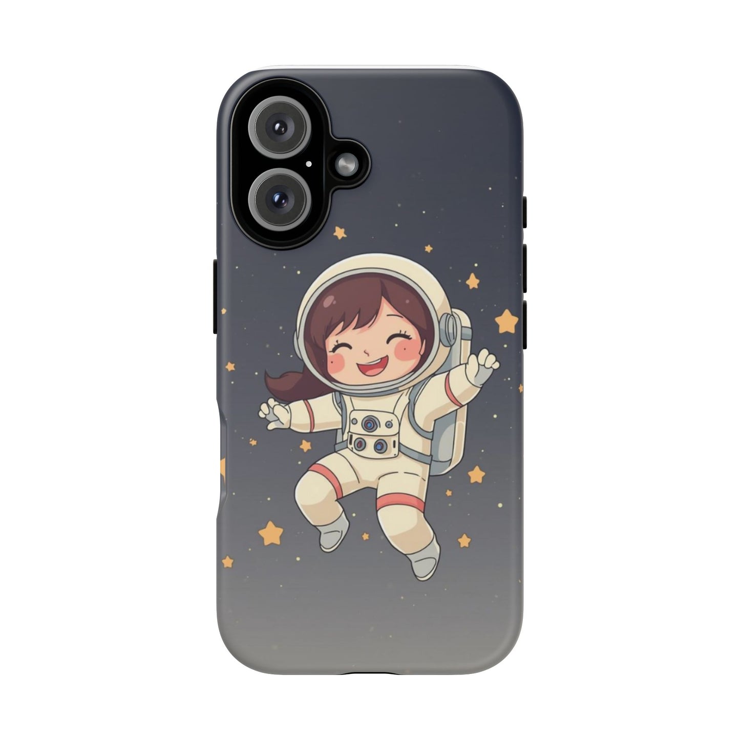 Cute Girl Astronaut Phone Case — Space Stars Protective iPhone Cover