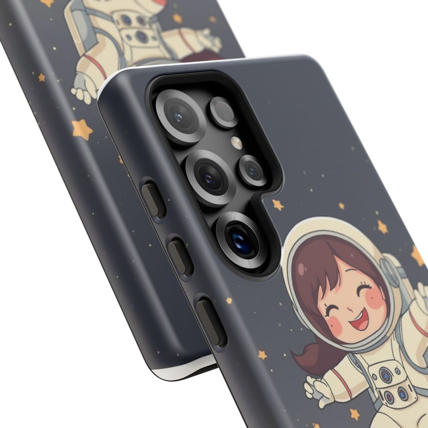 Cute Girl Astronaut Phone Case — Space Stars Protective iPhone Cover