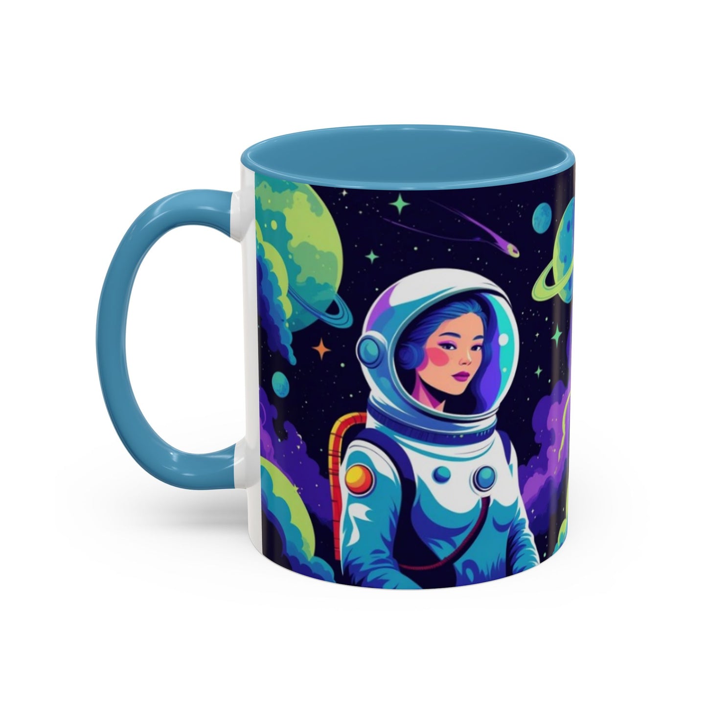 Cosmic Astronaut Coffee Mug — Space Woman Accent Mug (11/15oz)