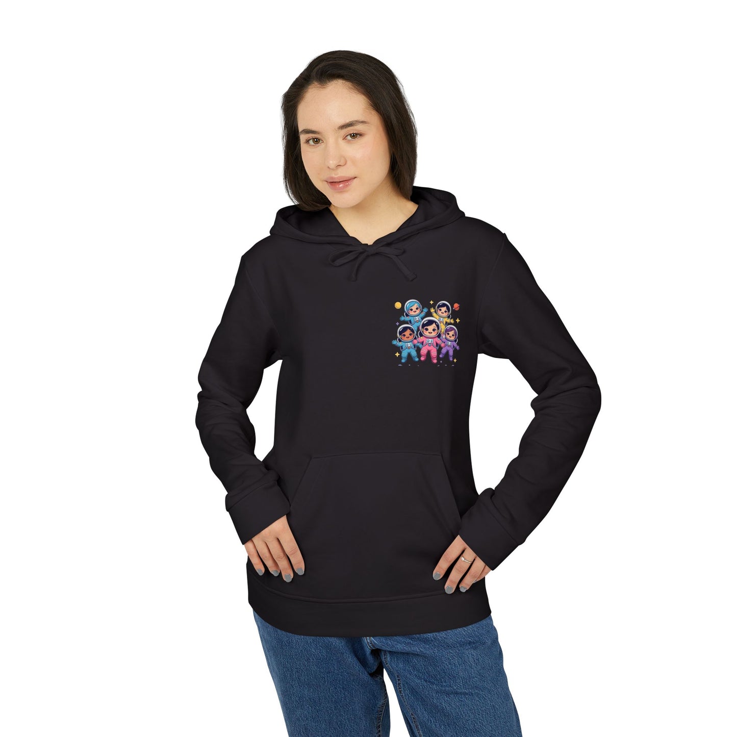 Space Crew Graphic Hoodie — Colorful Group Illustration