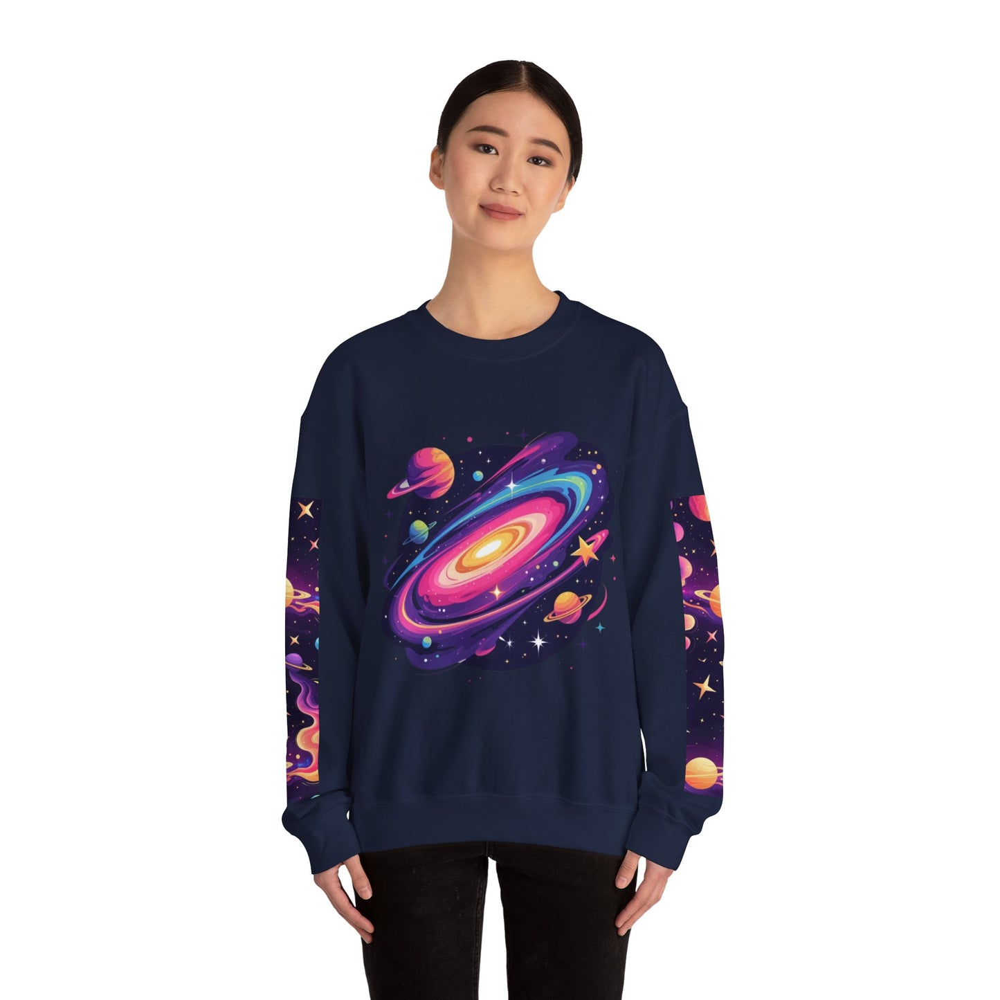 Galaxy Spiral Sweatshirt — Colorful Planetary Crewneck