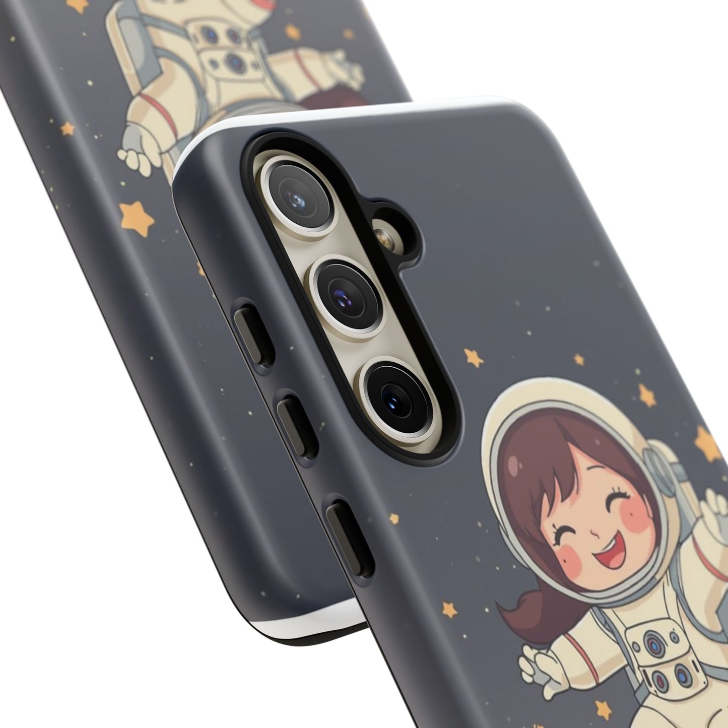 Cute Girl Astronaut Phone Case — Space Stars Protective iPhone Cover