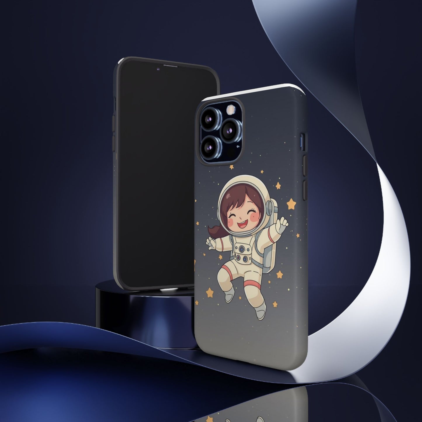 Cute Girl Astronaut Phone Case — Space Stars Protective iPhone Cover