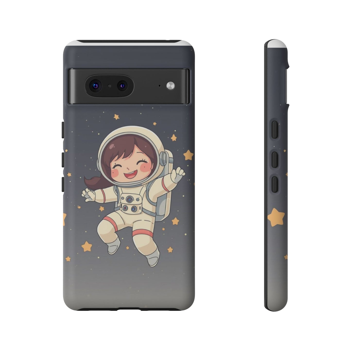 Cute Girl Astronaut Phone Case — Space Stars Protective iPhone Cover