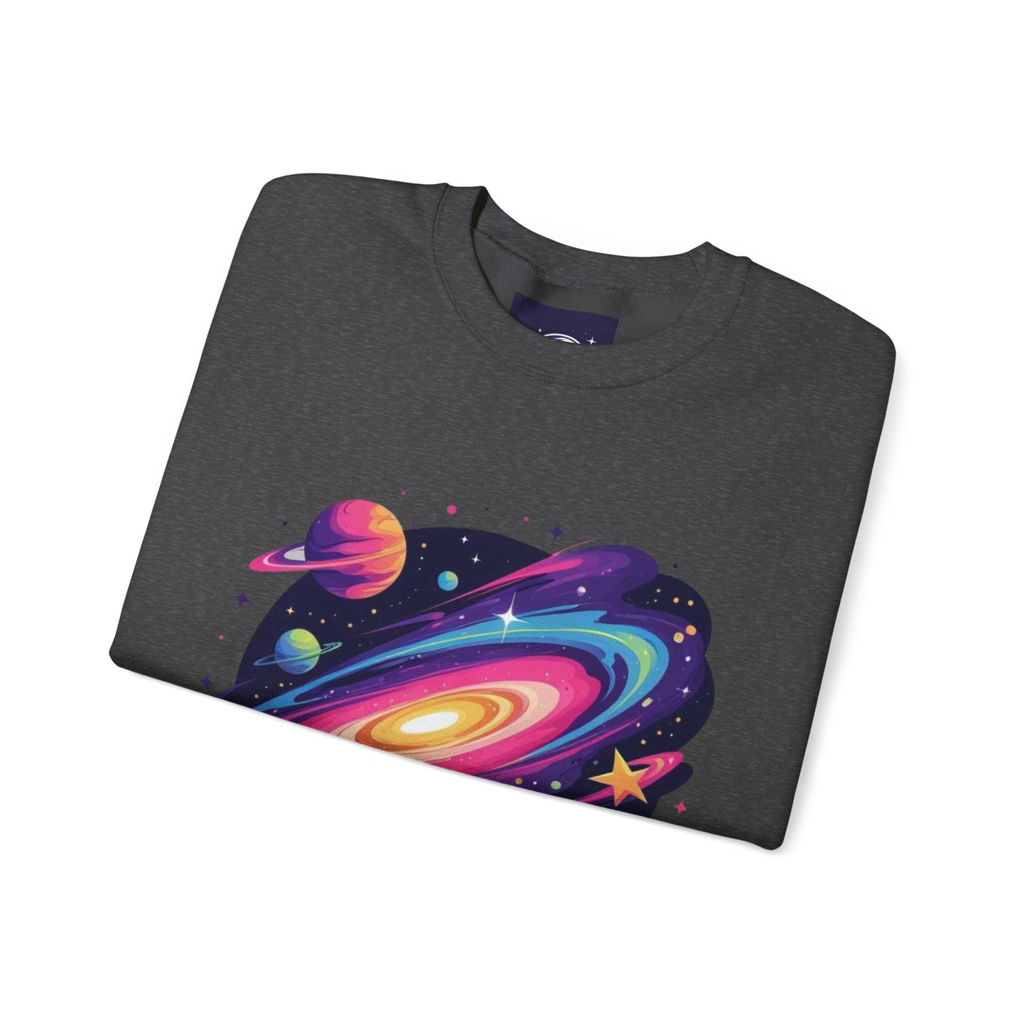 Galaxy Spiral Sweatshirt — Colorful Planetary Crewneck