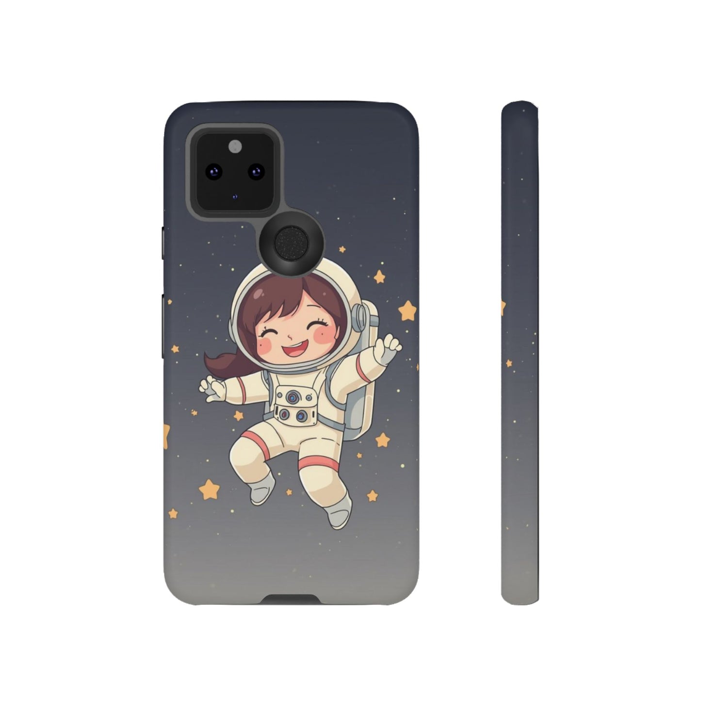 Cute Girl Astronaut Phone Case — Space Stars Protective iPhone Cover