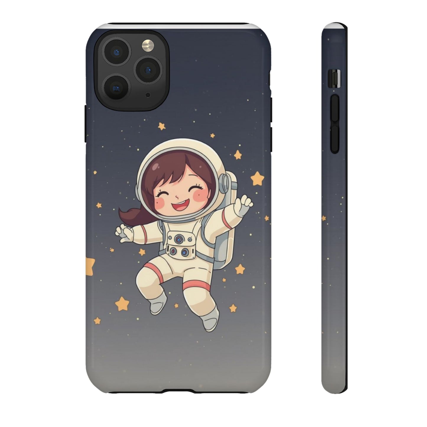 Cute Girl Astronaut Phone Case — Space Stars Protective iPhone Cover