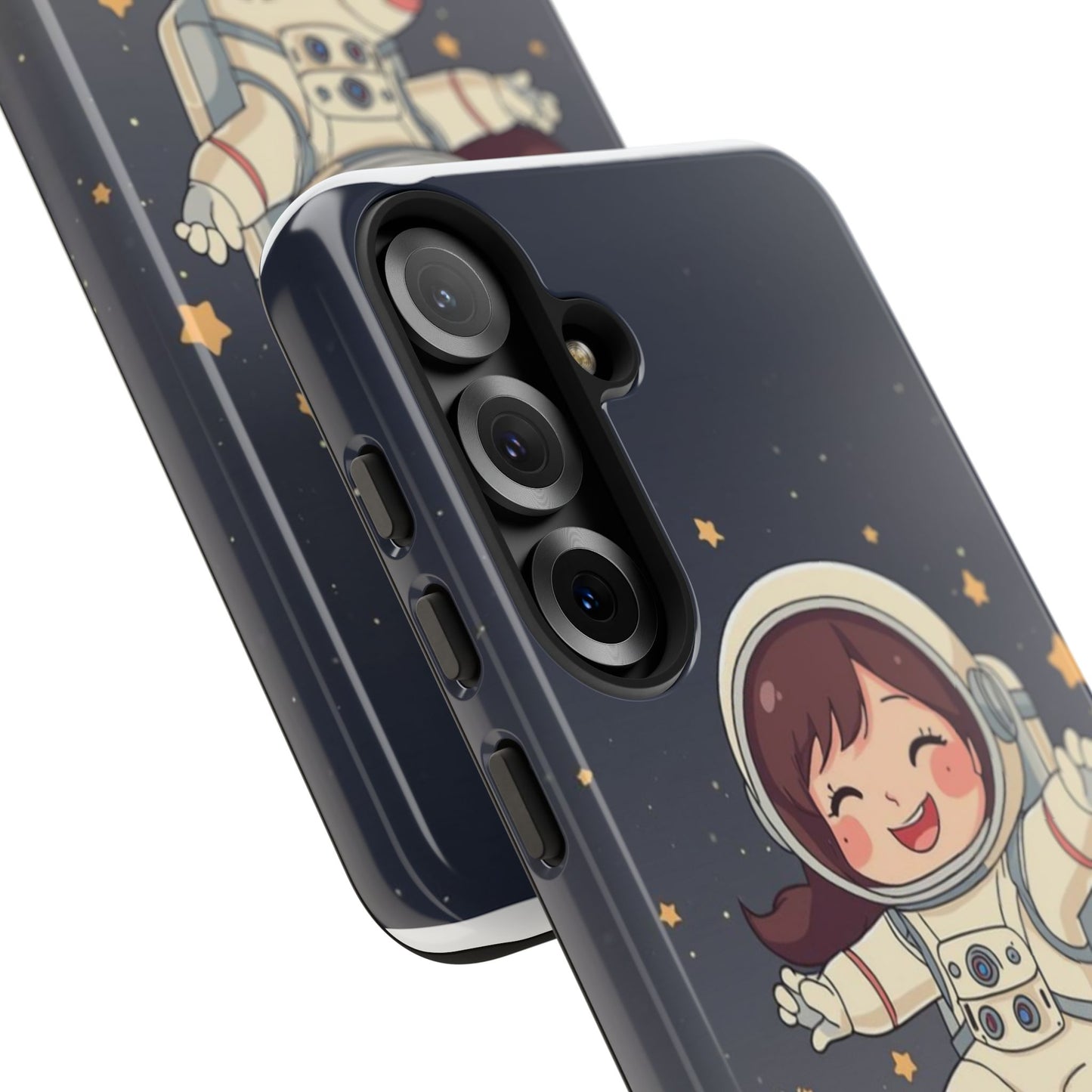 Cute Girl Astronaut Phone Case — Space Stars Protective iPhone Cover