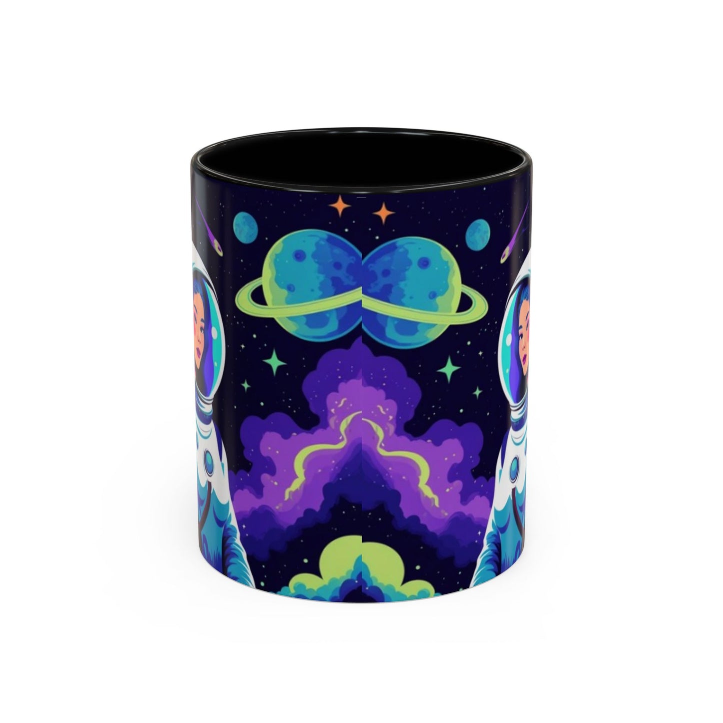 Cosmic Astronaut Coffee Mug — Space Woman Accent Mug (11/15oz)