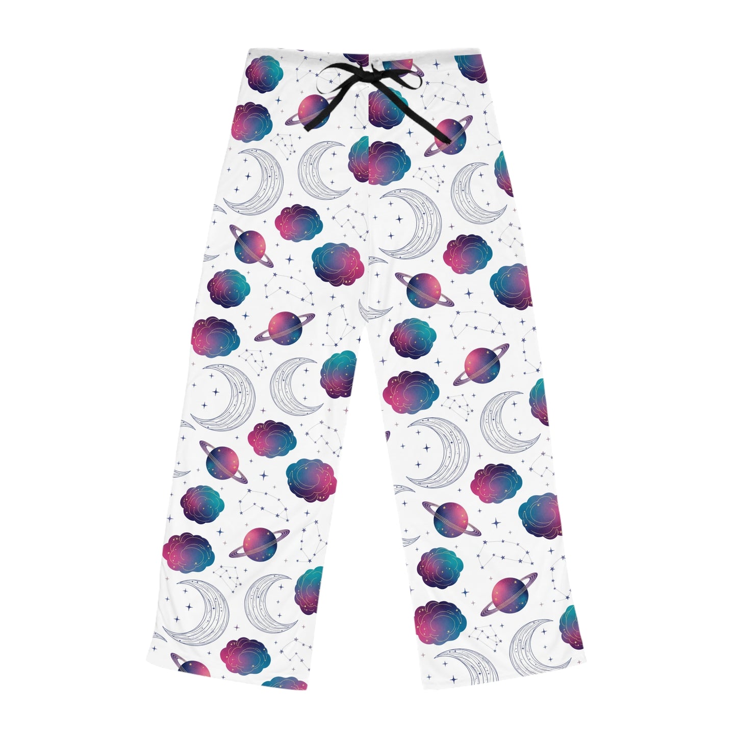 Celestial Galaxy Pajama Pants — Women's Space Moon & Planet Sleepwear