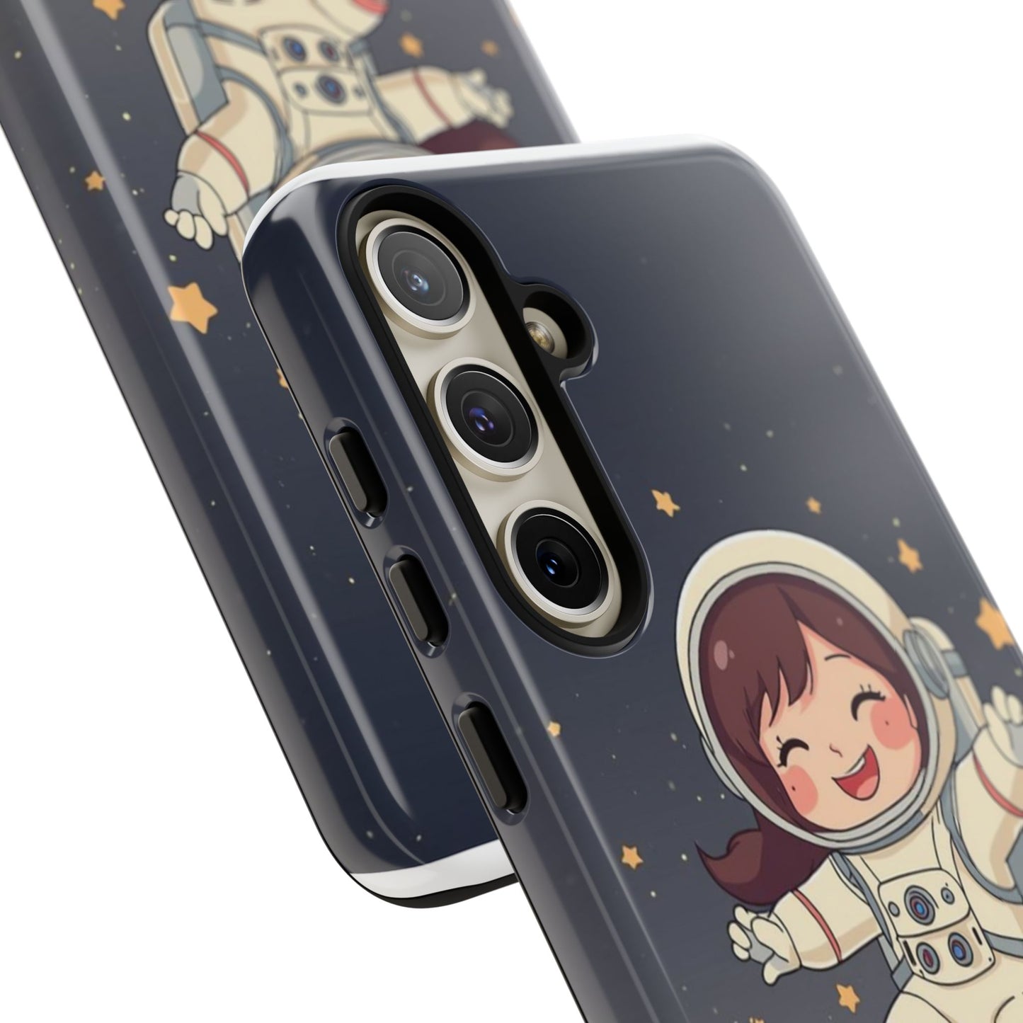 Cute Girl Astronaut Phone Case — Space Stars Protective iPhone Cover