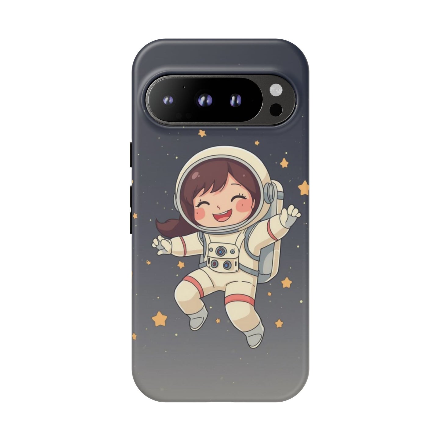 Cute Girl Astronaut Phone Case — Space Stars Protective iPhone Cover