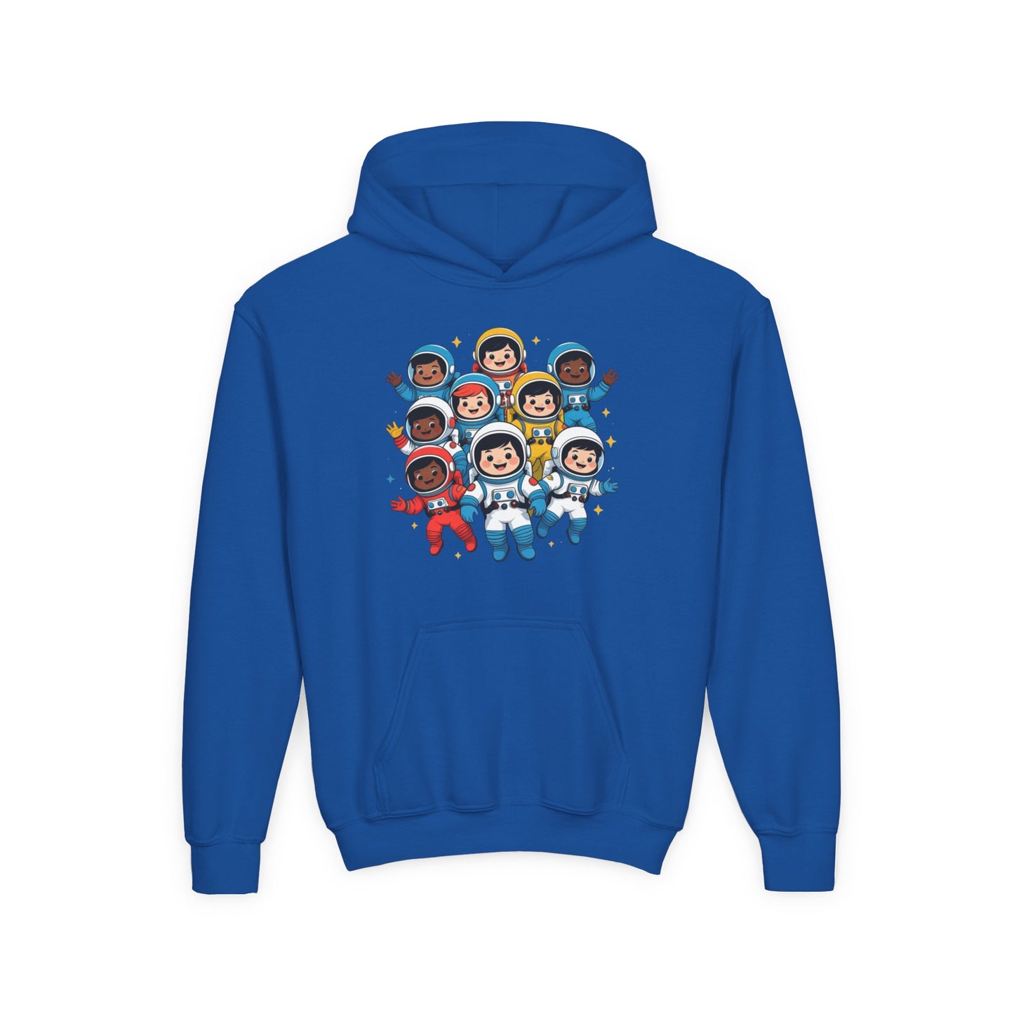 Kids Astronaut Crew Hoodie — Cute Diverse Space Explorers Graphic