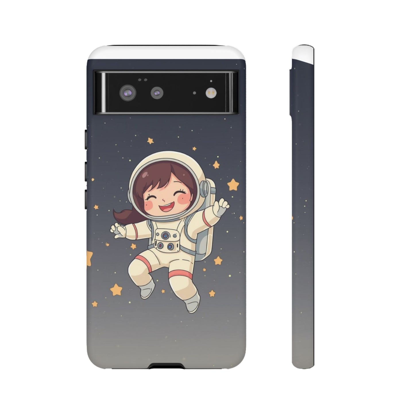 Cute Girl Astronaut Phone Case — Space Stars Protective iPhone Cover