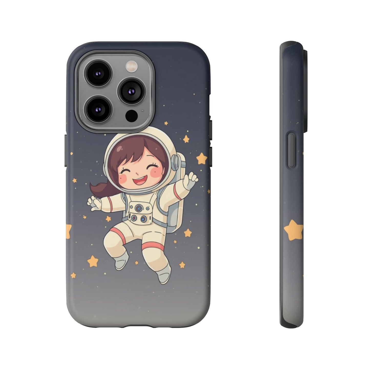 Cute Girl Astronaut Phone Case — Space Stars Protective iPhone Cover