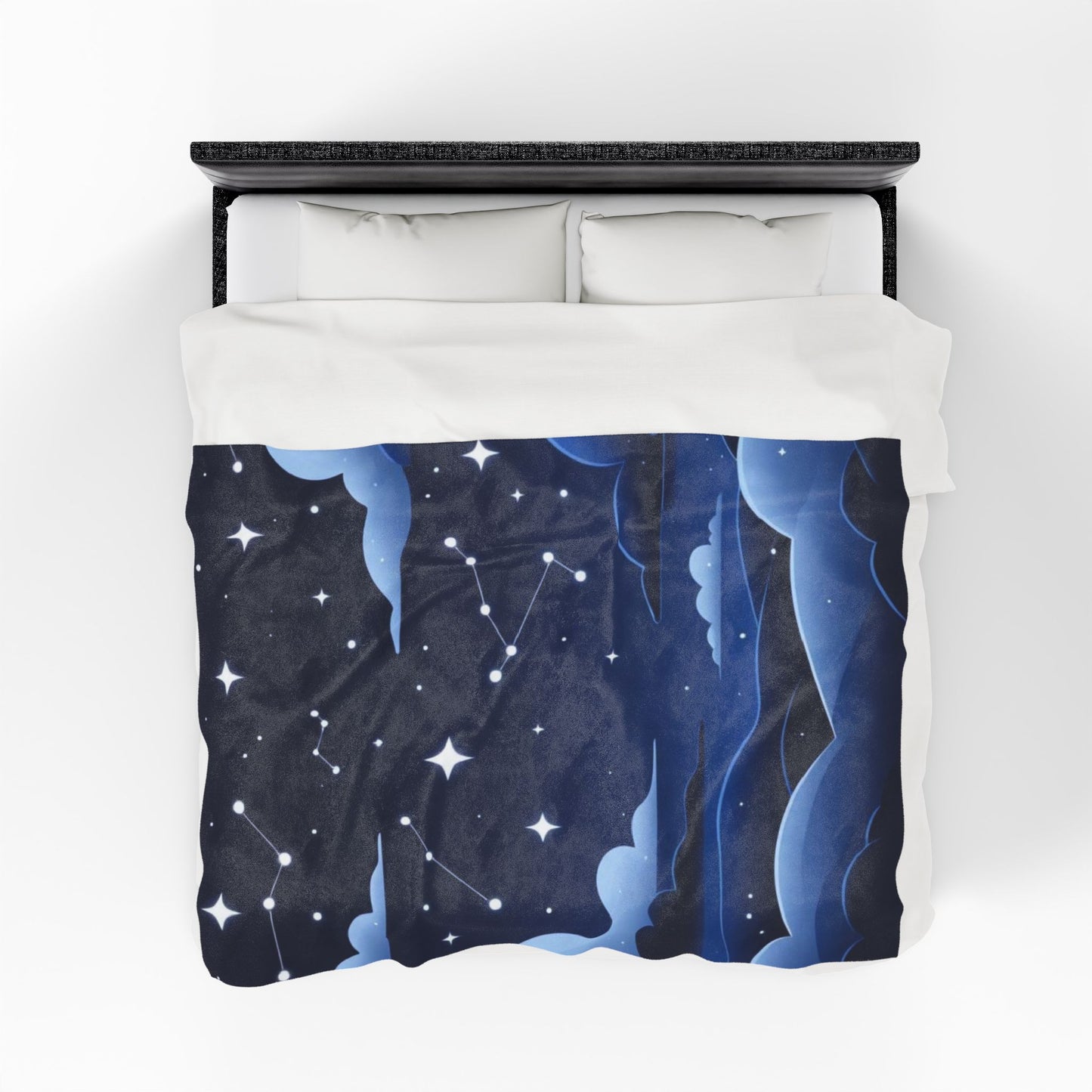 Constellation Night Sky Velveteen Plush Blanket — Star Map Cozy Throw