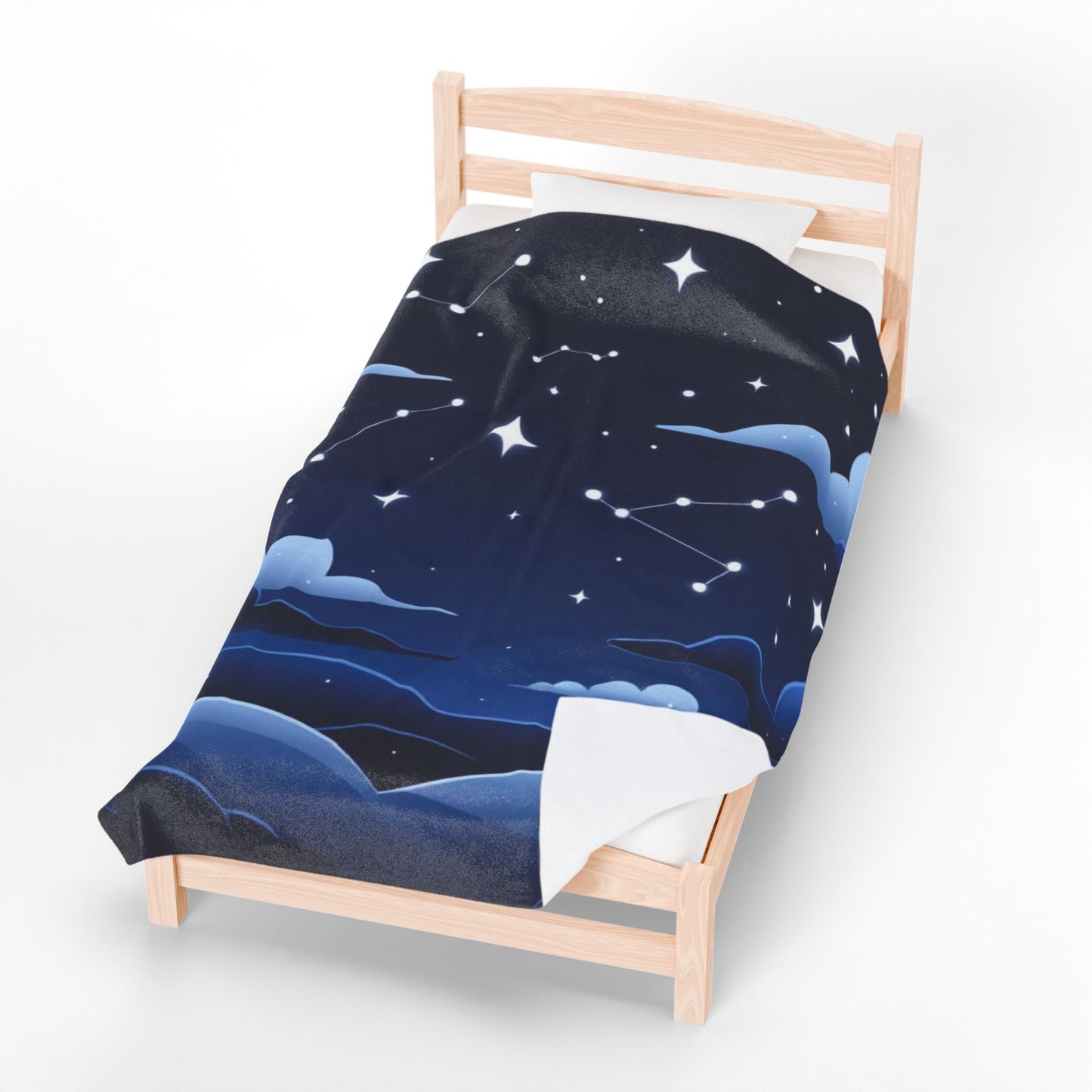 Constellation Night Sky Velveteen Plush Blanket — Star Map Cozy Throw