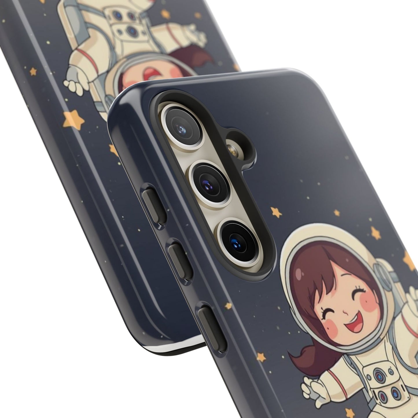 Cute Girl Astronaut Phone Case — Space Stars Protective iPhone Cover