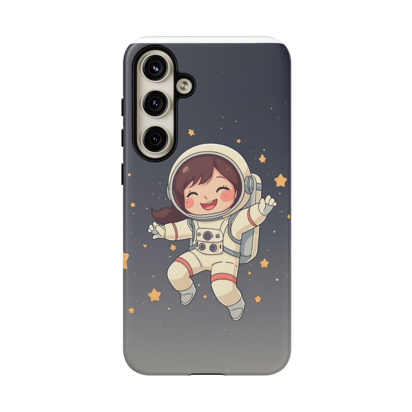 Cute Girl Astronaut Phone Case — Space Stars Protective iPhone Cover
