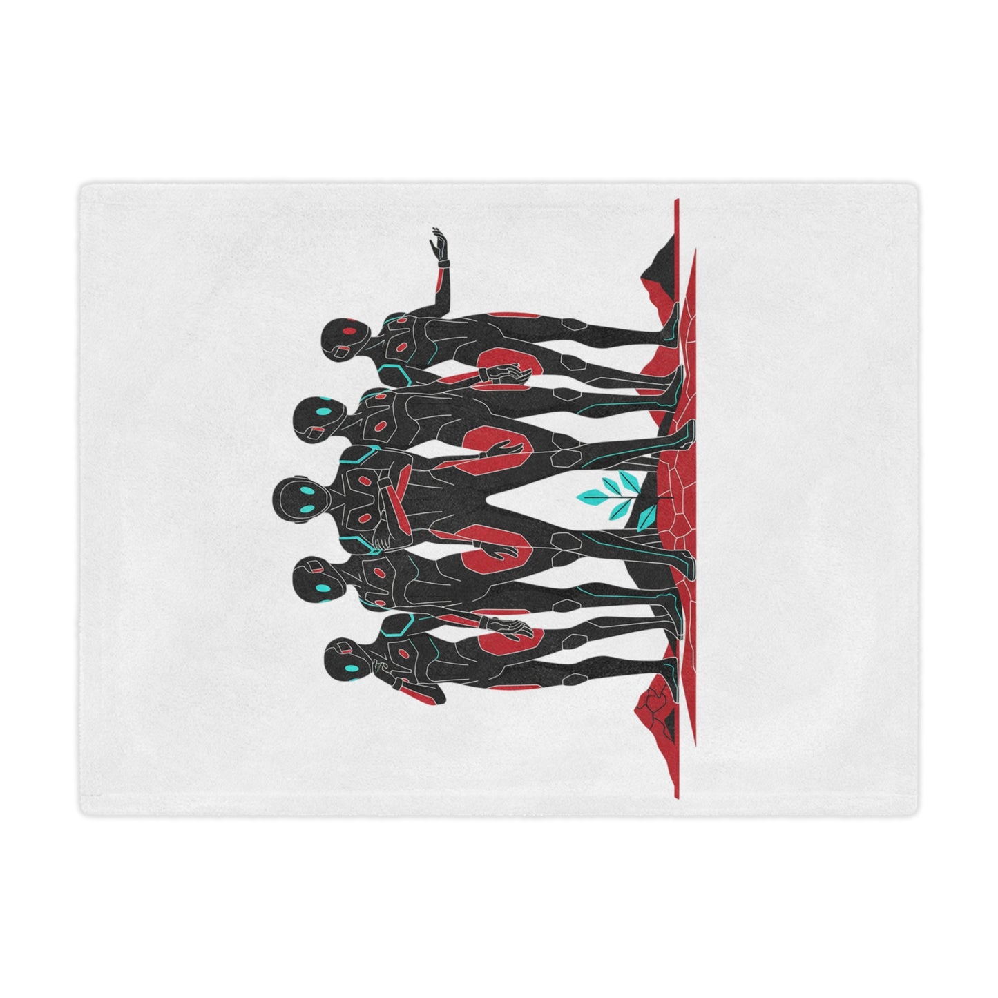 Sci‑Fi Android Crew Minky Blanket – Futuristic Robots Art Throw