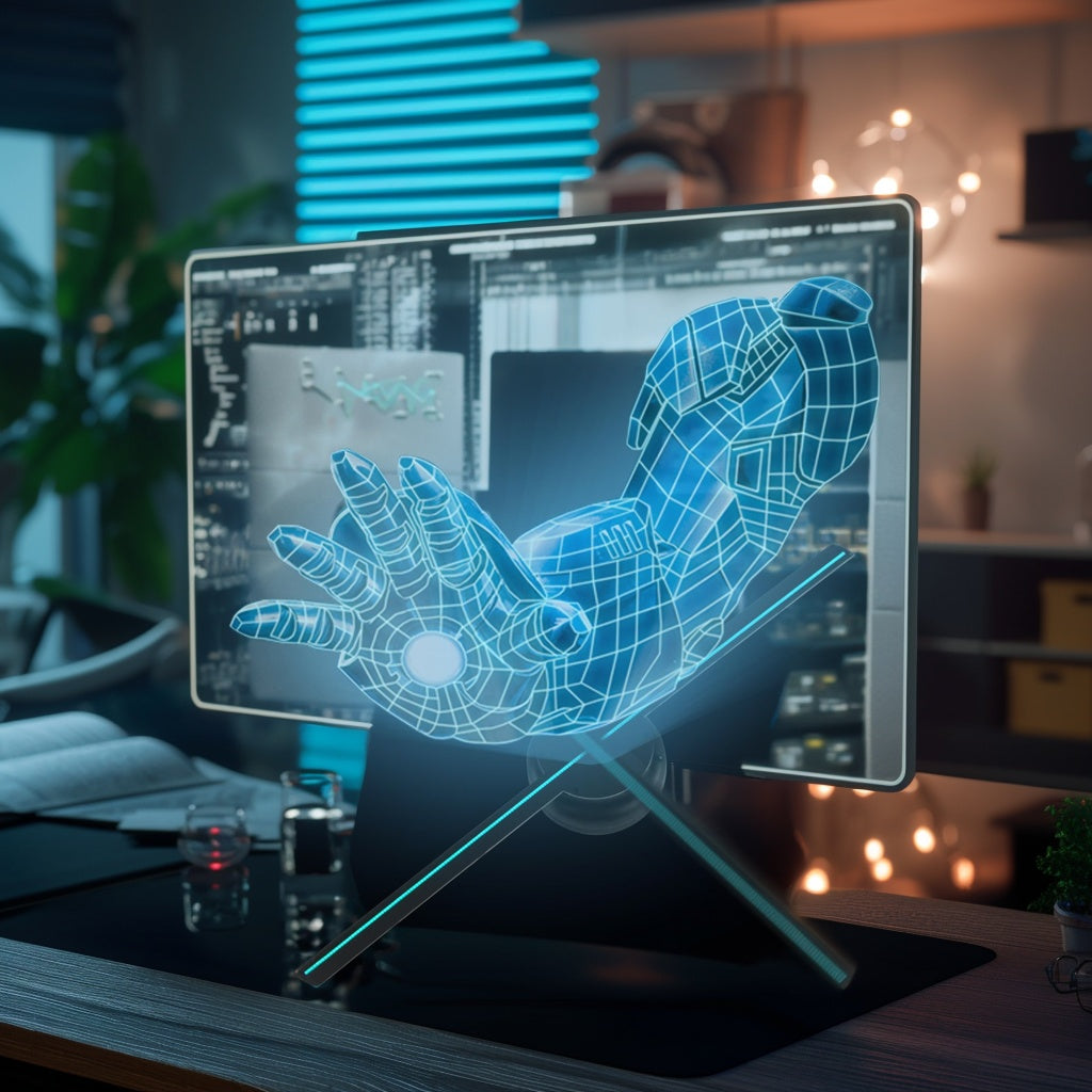 3D Hologram Fan Projector – Floating LED Holographic Display | Smart 3D Visual Illusion for Home, Events & Business