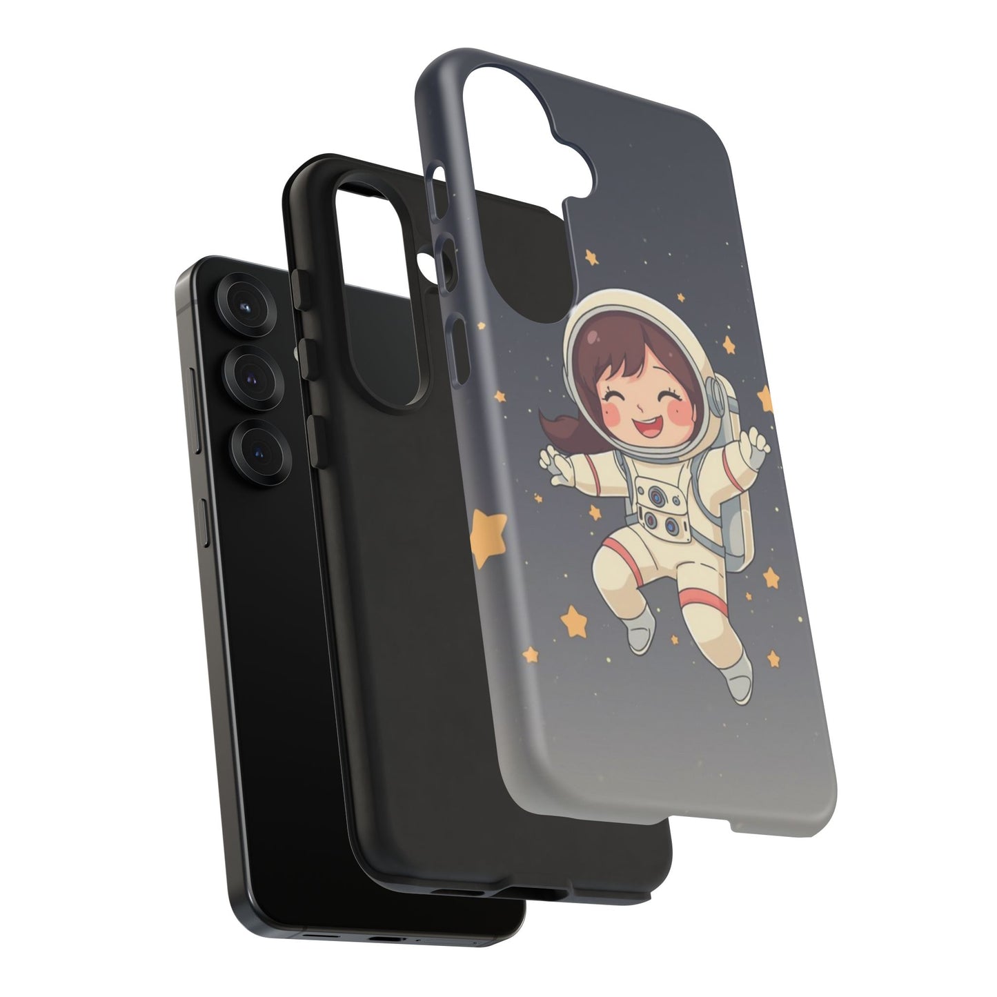 Cute Girl Astronaut Phone Case — Space Stars Protective iPhone Cover