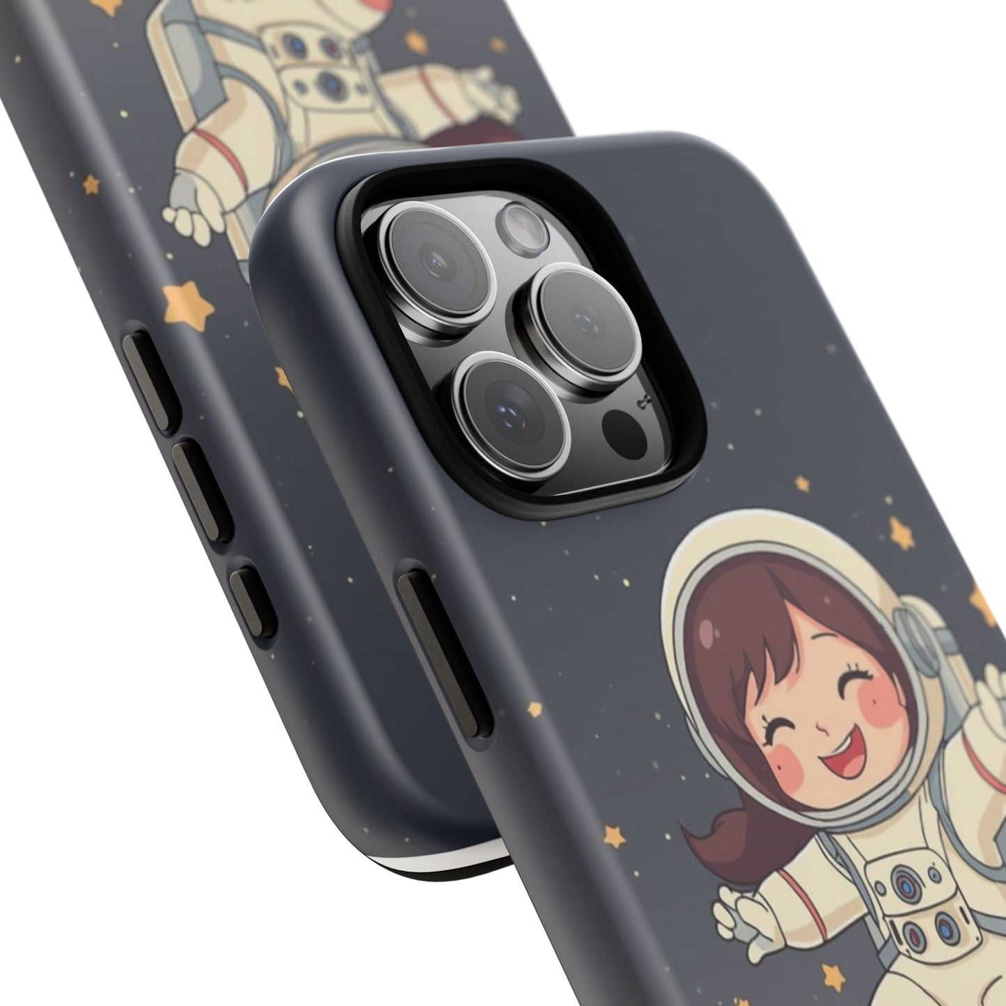 Cute Girl Astronaut Phone Case — Space Stars Protective iPhone Cover