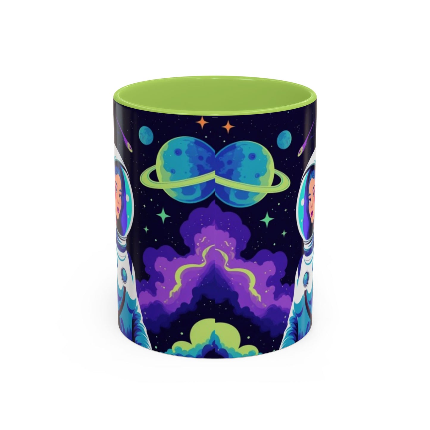 Cosmic Astronaut Coffee Mug — Space Woman Accent Mug (11/15oz)