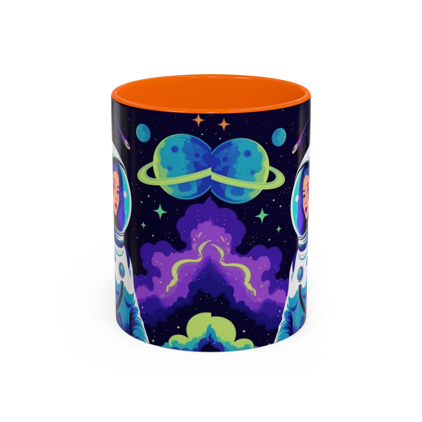 Cosmic Astronaut Coffee Mug — Space Woman Accent Mug (11/15oz)