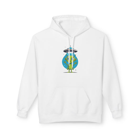 Alien Abduction Hoodie — Cute Green Alien UFO Graphic Pullover