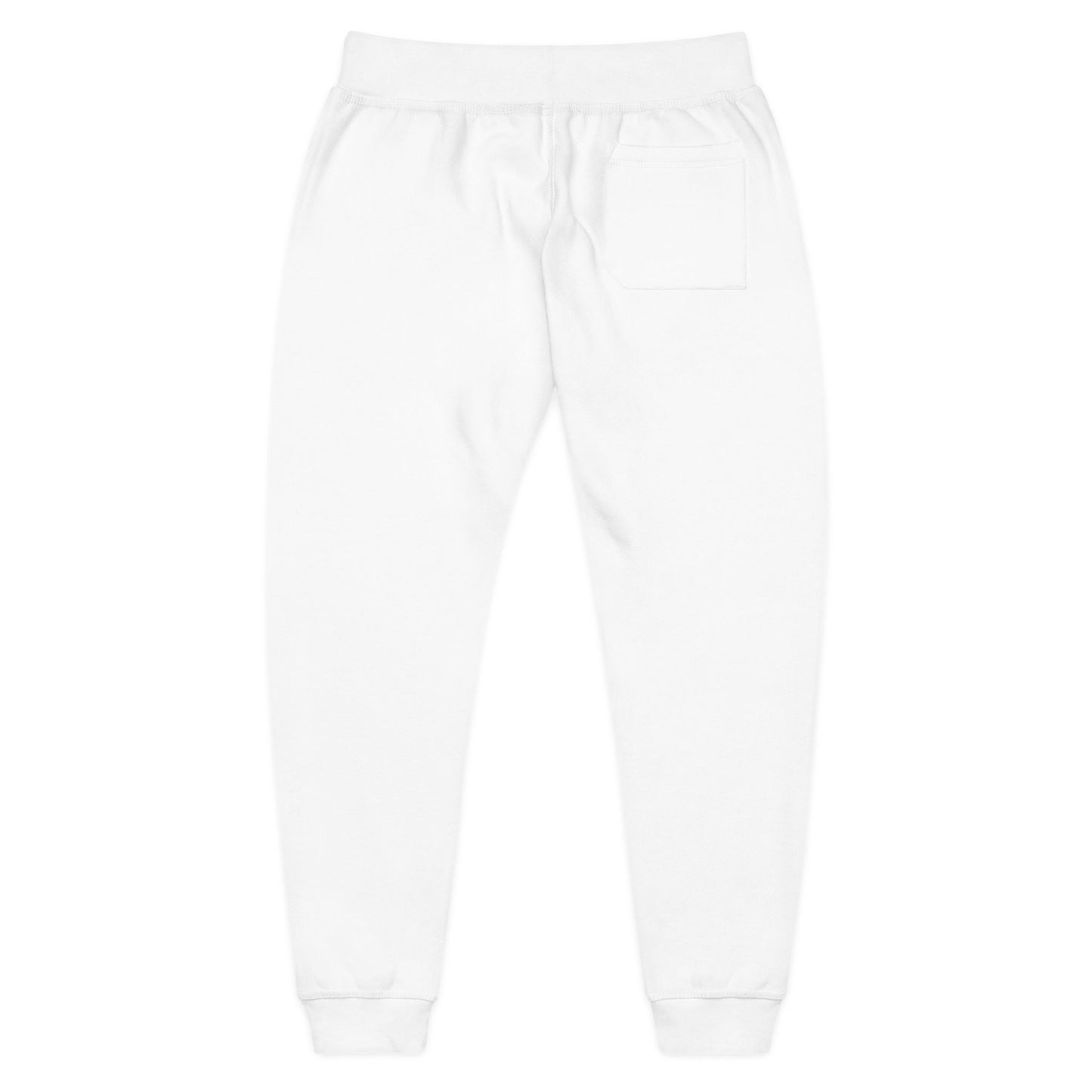 Embroidered Spiral Tie-Dye Joggers — White Fleece Sweatpants