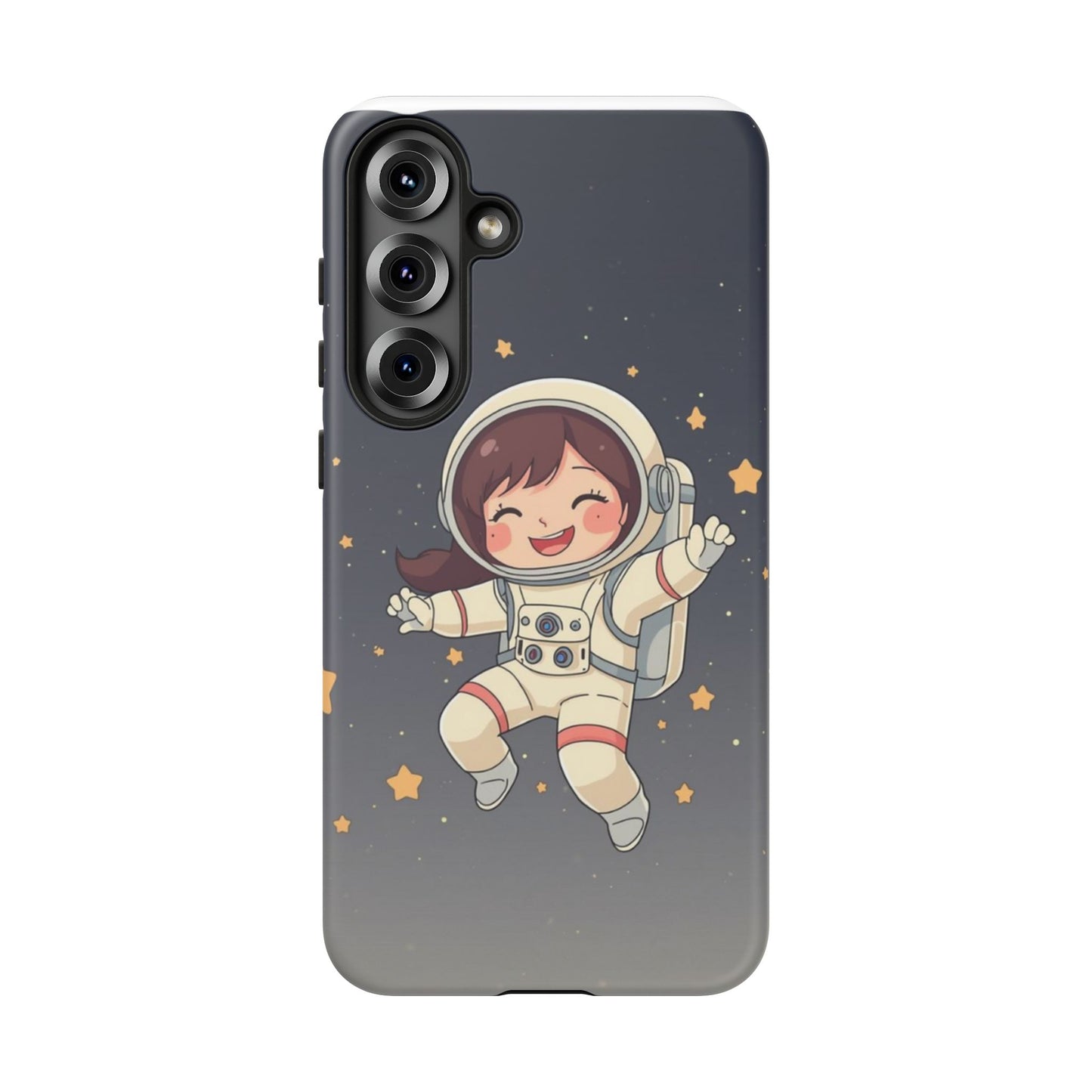Cute Girl Astronaut Phone Case — Space Stars Protective iPhone Cover