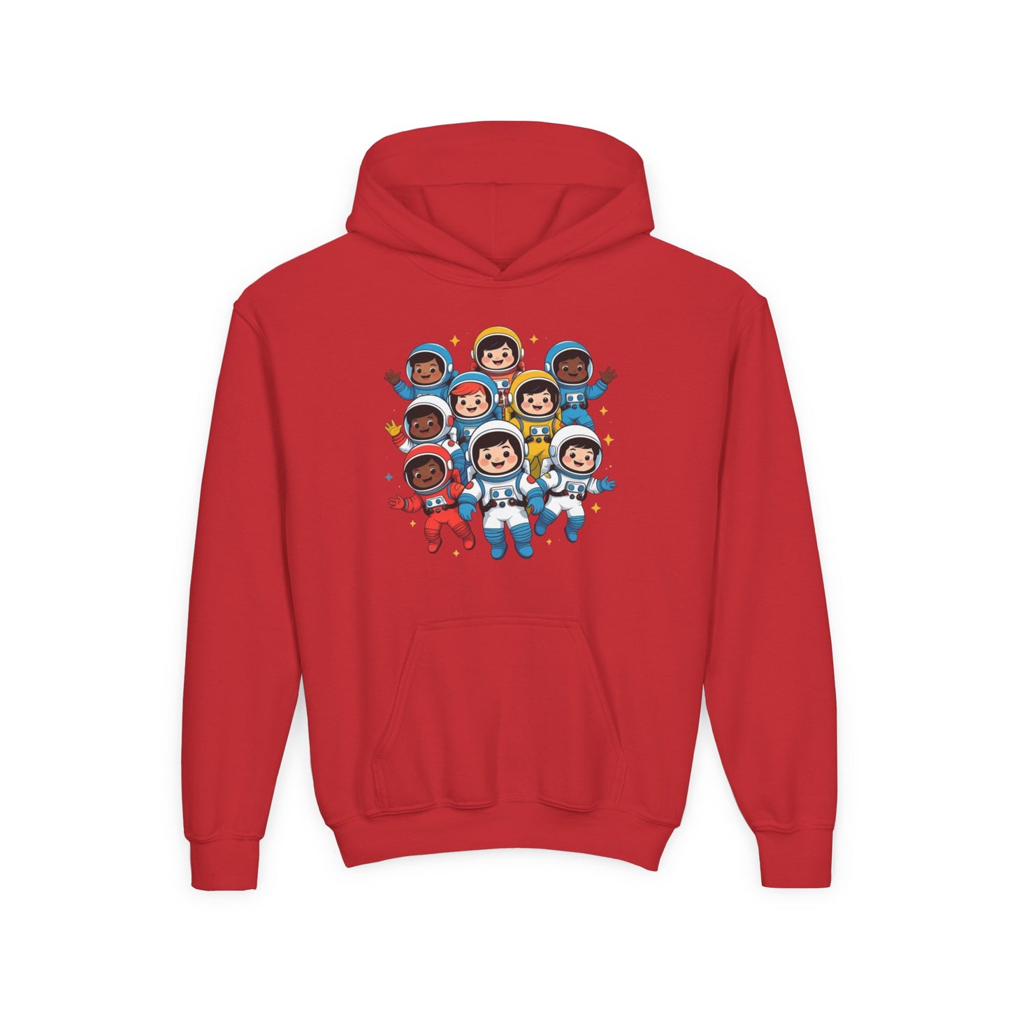 Kids Astronaut Crew Hoodie — Cute Diverse Space Explorers Graphic