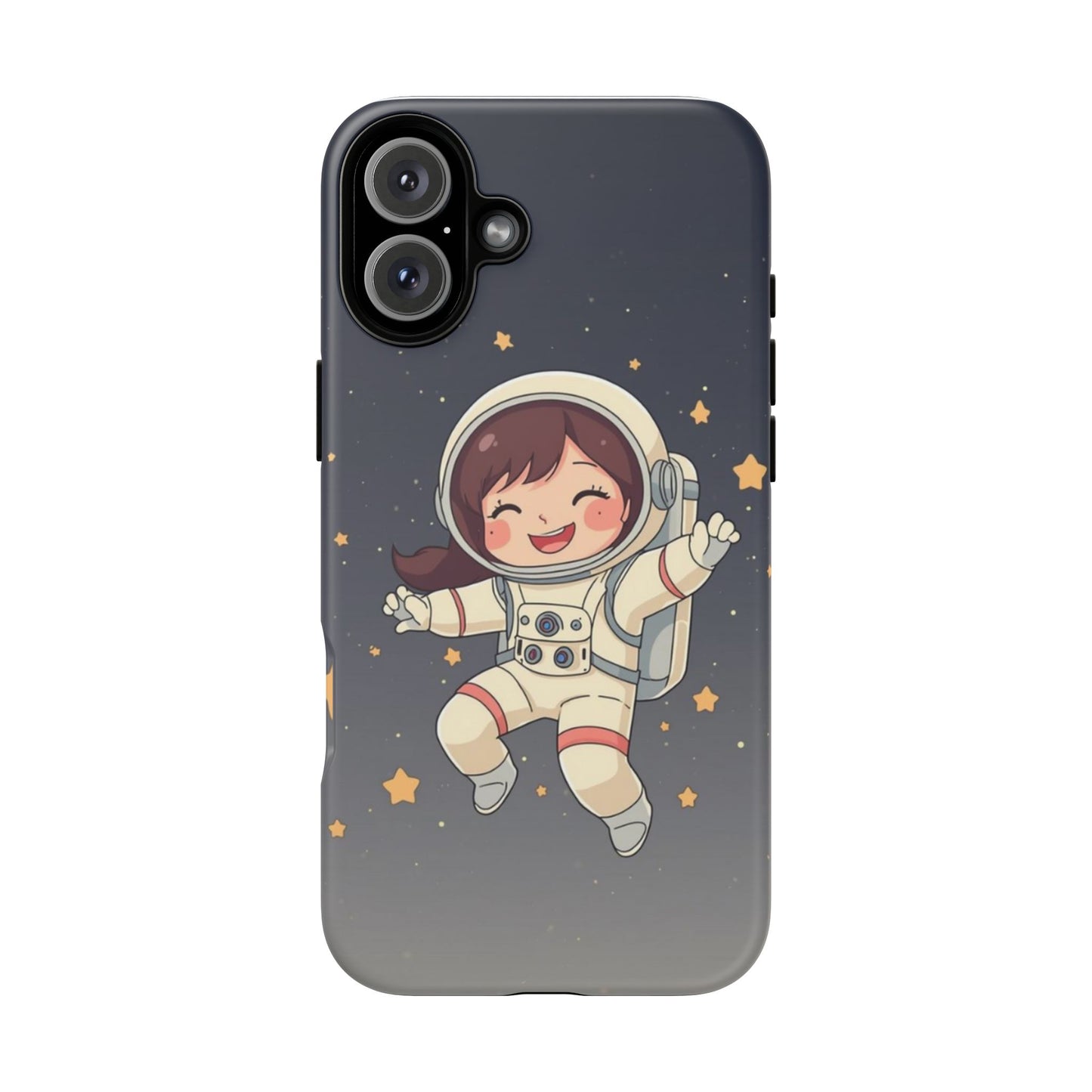 Cute Girl Astronaut Phone Case — Space Stars Protective iPhone Cover