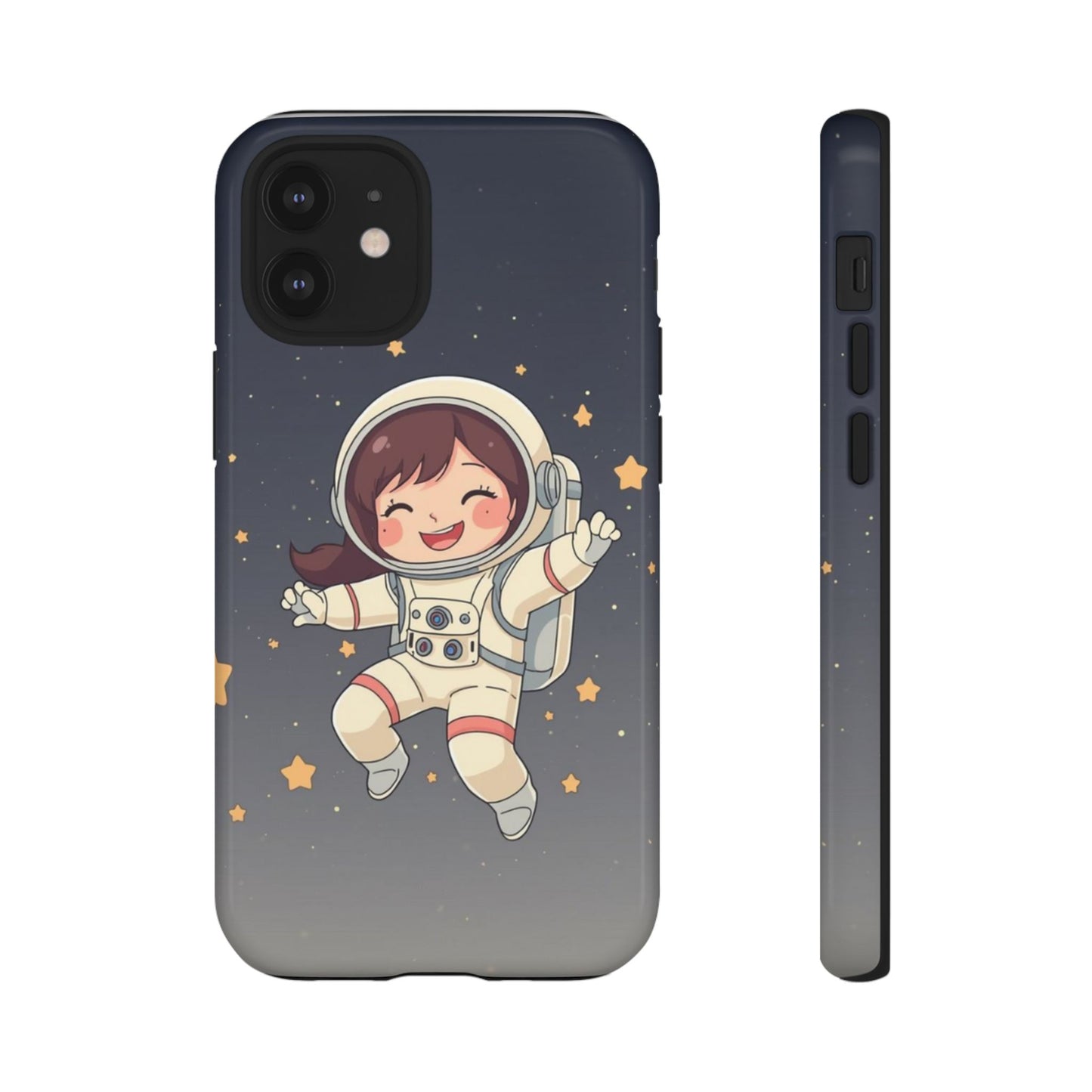 Cute Girl Astronaut Phone Case — Space Stars Protective iPhone Cover