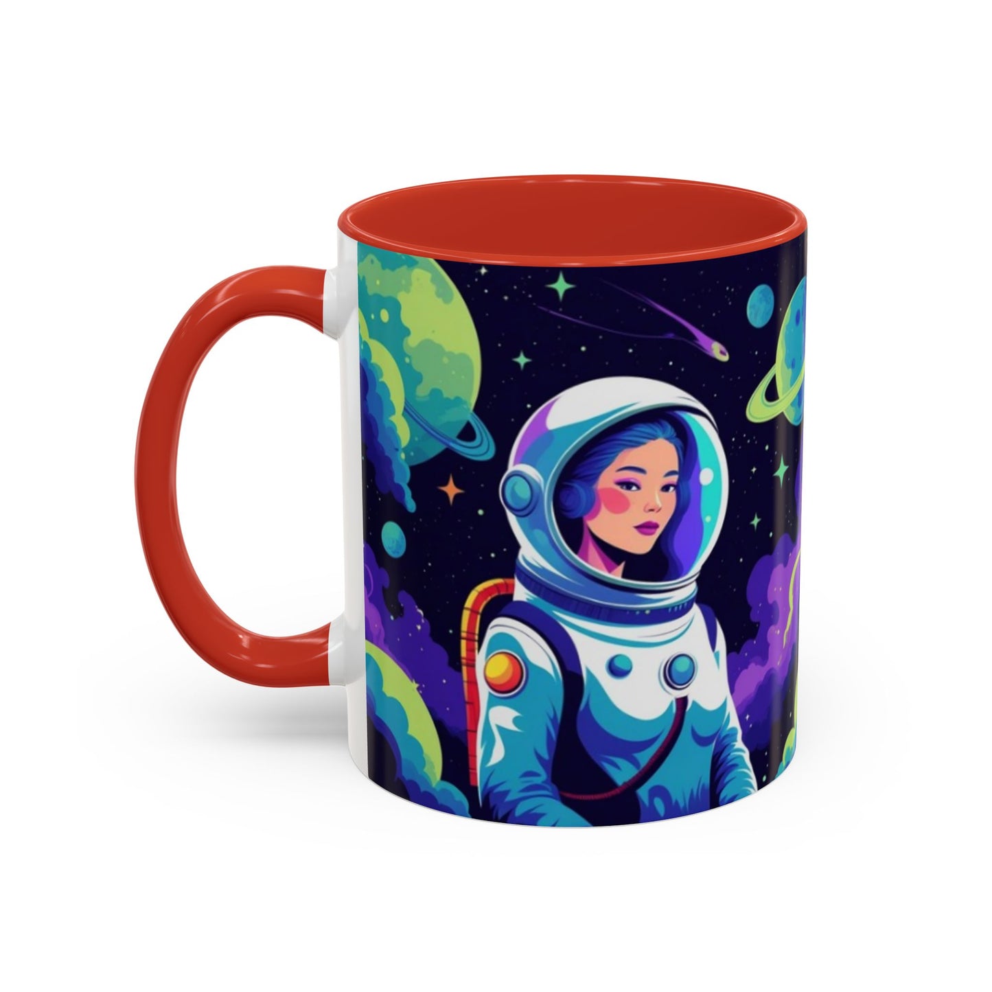 Cosmic Astronaut Coffee Mug — Space Woman Accent Mug (11/15oz)