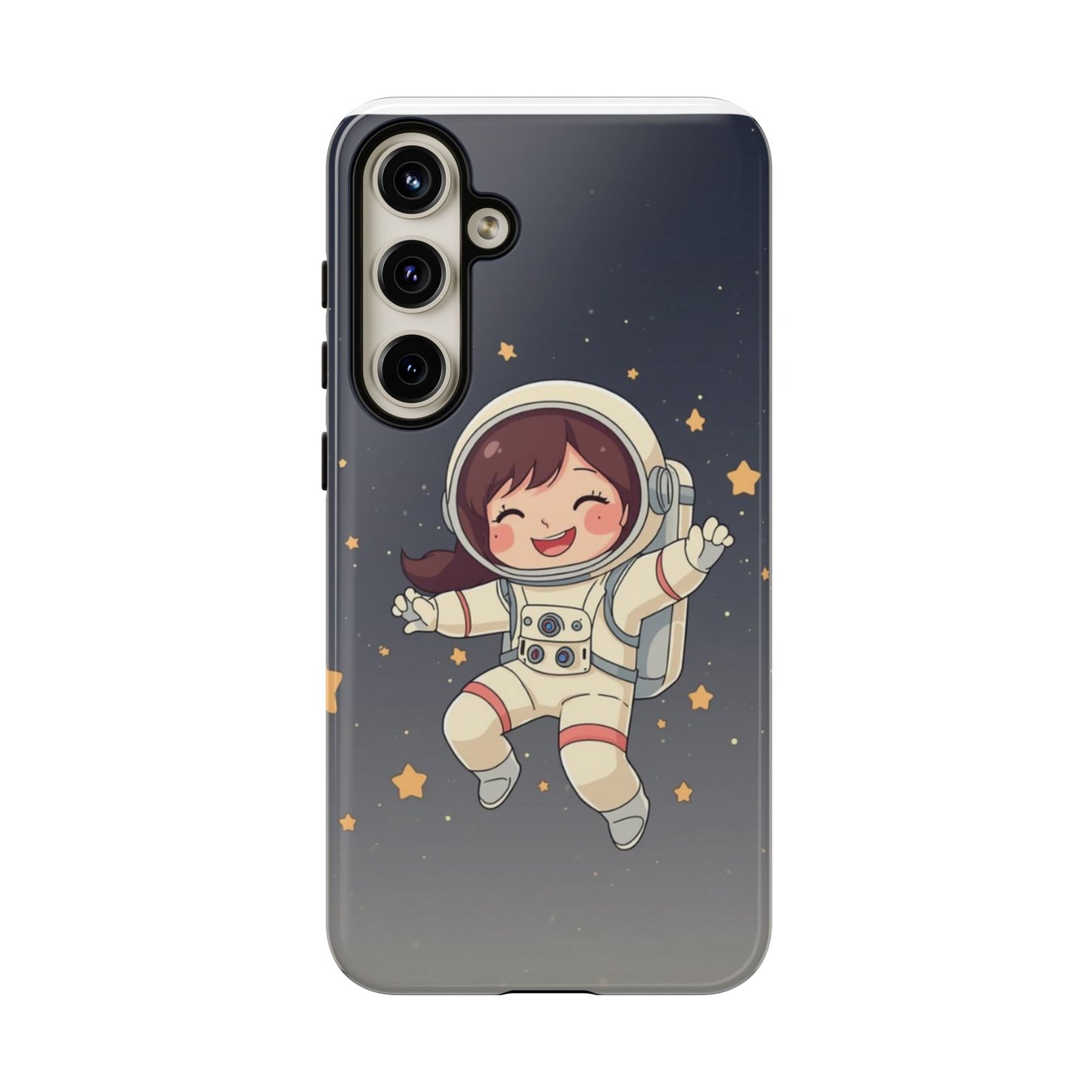 Cute Girl Astronaut Phone Case — Space Stars Protective iPhone Cover
