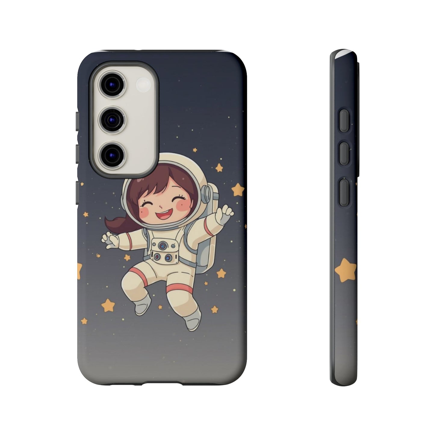 Cute Girl Astronaut Phone Case — Space Stars Protective iPhone Cover