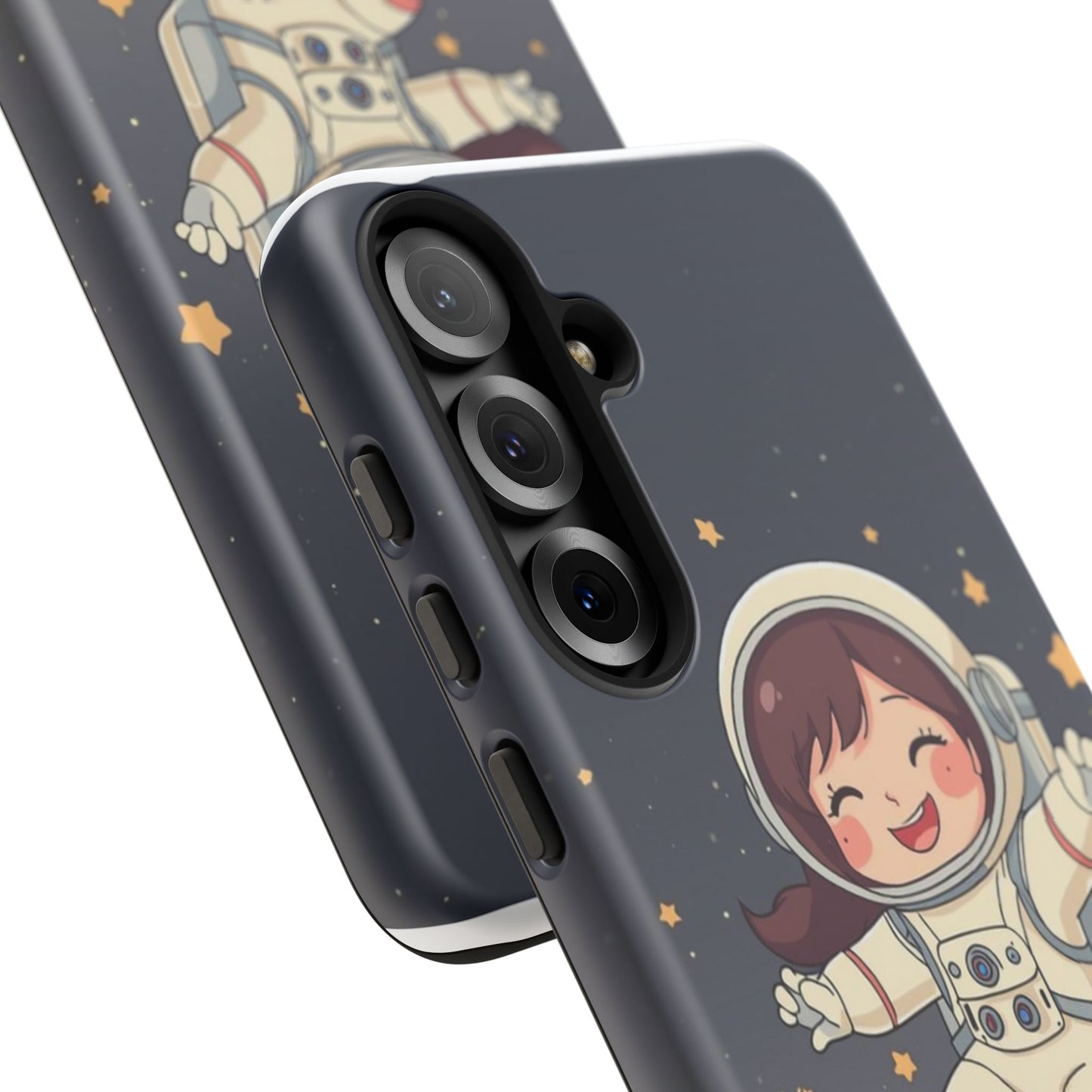 Cute Girl Astronaut Phone Case — Space Stars Protective iPhone Cover