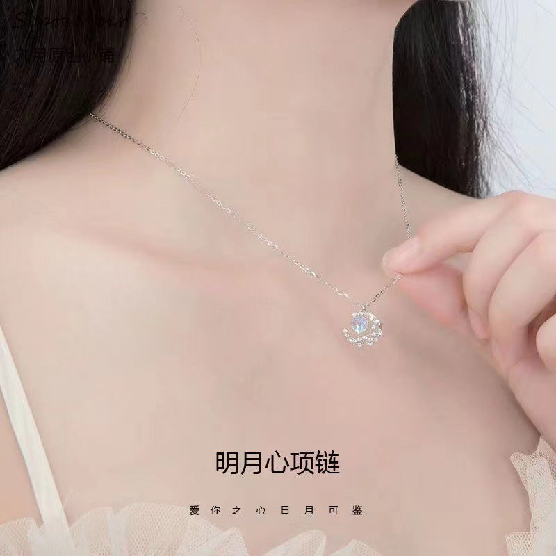 Dream Fall Star Moon Necklace – Cosmic Glow Jewelry for Women